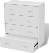 vidaXL Dulap cu 4 sertare, alb, 60x30,5x71 cm