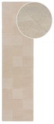 Covor tip traversă bej țesut manual din lână 60x230 cm Checkerboard – Flair Rugs