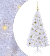 vidaXL Brad de Crăciun artificial cu 150 LED Alb 120 cm PVC și Oțel