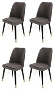 Set de scaune de sufragerie Hugo Anthracite and Black, 4 buc.