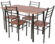 Masa cu schelet metalic, cu 4 scaune