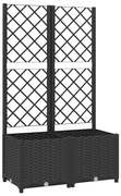 Jardiniera de gradina cu spalier negru, 80x40x136 cm, PP
