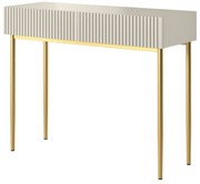 Masa de toaletă cu sertare Nicole 100 cm - cașmir / picioare aurii