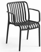 Scaun din plastic TREGO cu brate, antracit