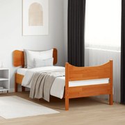 vidaXL Cadru pat fără saltea, maro ceruit, 90x190 cm, lemn masiv pin