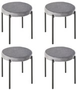 HOMCOM Set 4 Scaune pliante de masă cu șezut moale, aspect catifelat, scaun de bucătărie din catifea pentru bucătărie sufragerie din metal Gri 41,5 x 41,5 x 46 cm | Aosom Romania