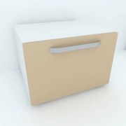 Armonia Comoda alba cu 1 sertar cu maner front PAL Cappuccino