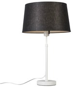 Lampă de masă albă cu abajur negru 35 cm reglabilă - Parte