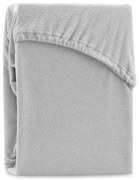 Cearceaf gri deschis din frotir cu elastic 140x200 cm Ruby – Restilo