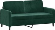 vidaXL Canapea cu 2 locuri, verde închis, 140 cm, catifea