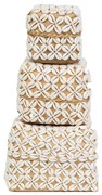 SET 3 CUTII DIN RATAN CU SCOICI HANDMADE