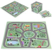 Covor de joacă din spumă EVA pentru copii City 90,5x90,5 cm 21 bucăți