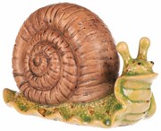 Decorație de grădină Melc maro deschis, 16 x 7 x10 cm, ceramică