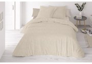 Lenjerie de pat din bumbac și in, bej, 220 x 200 cm, 2x 70 x 80 cm
