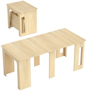 HOMCOM Masă de dining, masă pliantă, masă extensibilă pentru bucătărie, masă pentru sufragerie, PAL, 60-180 x 85 x 75 cm, natural | Aosom Romania