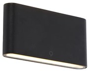 Aplică modernă de perete exterioară neagră 17,5 cm cu LED inclus IP65 - Batt