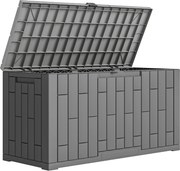 Outsunny Ladă de Depozitare pentru Grădină 227L din Rășină Rezistentă la Apă și UV cu Închidere, 106,5x43x54,5 cm, Gri | Aosom Romania