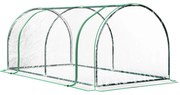 Sera tunel din otel si cu capac din PVC, 200x100x80 cm, transparent si verde Outsunny | Aosom Romania