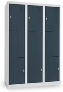 Dulap metalic Z, 3 compartimente, 120 x 50 x 180 cm, blocare cu rotire, antracit - ral 7016