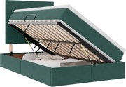 vidaXL Pat cu saltea și spațiu de depozitare Verde închis 120 x 200 cm