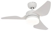 Ventilator de tavan alb 86,7 cm incl. LED Dimmable cu telecomandă - Yuki