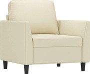 vidaXL Canapea de o persoană, crem, 60 cm, piele ecologică