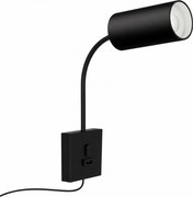 Immax 08295L - Lampă de perete PUNTO cu USB, 1xGU10/9W/230V, neagră