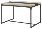 HOMCOM Masă de dining pentru 6 persoane, stil industrial în metal negru și lemn, dim. 120L x 89l x 75,5H cm | Aosom Romania