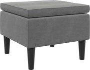 vidaXL Scaun cu picioare din lemn, gri închis, catifea