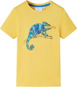 vidaXL Tricou pentru copii cu mâneci scurte, ocru deschis, 116