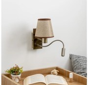 Lampă LED de perete Brilagi NUBILA 1xE27/25W/230V + LED/3W alamă/maro