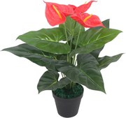 vidaXL Plantă artificială Anthurium cu ghiveci, 45 cm, roșu și galben