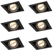 Set de 6 spoturi încastrate negre AR111 reglabile - Oneon