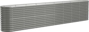 vidaXL Strat înălțat grădină gri 332x40x68cm oțel galvanizat