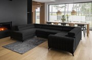Canapea modulara tapitata, extensibila, cu spatiu pentru depozitare, 347x202x92 cm, Louis L02, Eltap (Culoare: Cafeniu pepit - Vero 18)