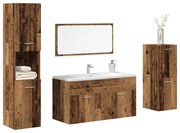 vidaXL Set mobilier de baie, 4 piese, lemn vechi, lemn prelucrat