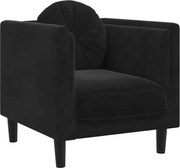 vidaXL Fotoliu canapea cu pernă, negru, catifea