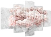 Tablou - Flori roz pe perete (150x105 cm)