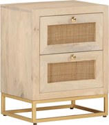 vidaXL Noptieră, 40x30x50 cm, lemn masiv de mango și fier