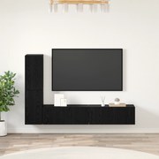 vidaXL Dulap pentru TV pe Perete 4 pcs Stejar negru Lemn compozit