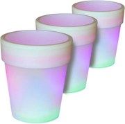 Iluminat solar - ghiveci cu schimbare de culoare - 3 buc