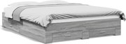 vidaXL Cadru de pat cu sertare gri sonoma 150x200 cm lemn prelucrat