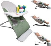 Balansoar pentru bebelusi Kidizi Rumi verde cu 3 pozitii de inclinare – tavita si jucarie detasabile, utilizare de la nastere