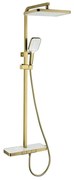 Coloana de dus cu baterie termostatata Inter Ceramic Majestic finisaj auriu periat
