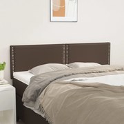 vidaXL Tăblii de pat, 2 buc., maro, 72x5x78/88 cm, piele ecologică
