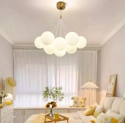 Lustra led suspendata, Zuya 9globuri Albe