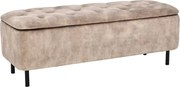 Bancheta cu spatiu de depozitare Catifea bej, EN VOGUE 120cm