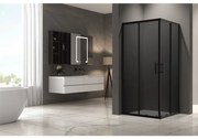 Cabina de dus patrata Inter Ceramic cu usa glisanta 100x100 cm negru mat - fumuriu