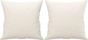 vidaXL Perne decorative, 2 buc., crem, 40x40 cm, piele ecologică