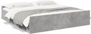 vidaXL Cadru de pat cu sertare gri beton 200x200 cm lemn prelucrat